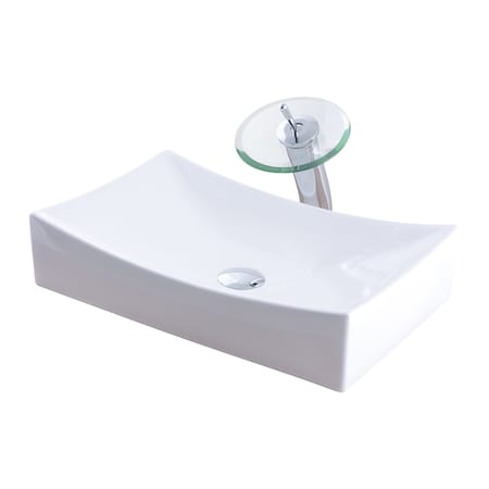 Novatto Porcelain Vessel Sink Combo with Chrome Faucet, Drain and Sealer NSFC-0114117003CH
